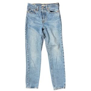 Levi's Wedgie Straight High Mid Jeans Medium Wash Blue Vintage 90s Style 26